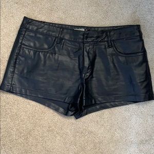Faux Leather Black Shorts